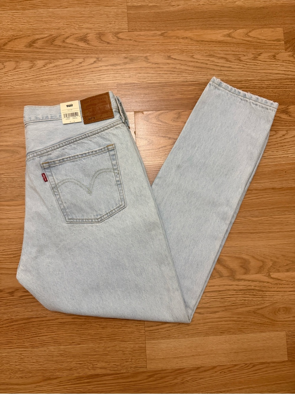 New Levi’s 501 women’s light blue high rise distress Skinny Jeans size 33x30